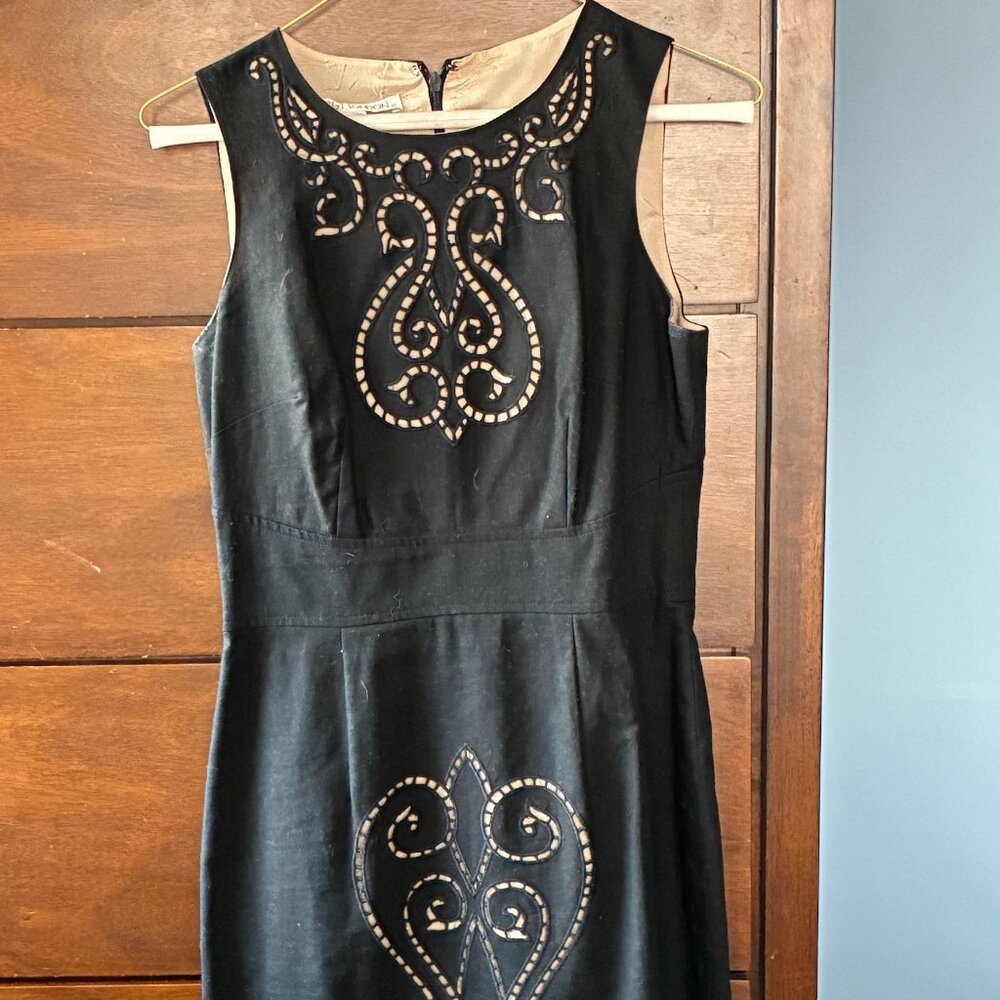 Black, linen-blend Maggy London dress